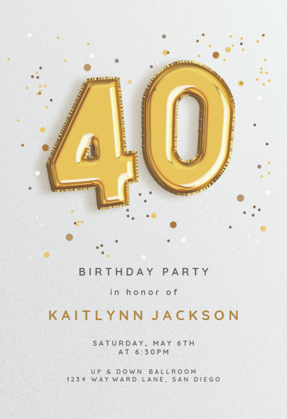 40th Birthday Invitation Templates (Free)